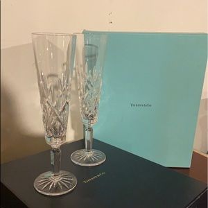 Tiffany Crystal clear Champagne Flutes